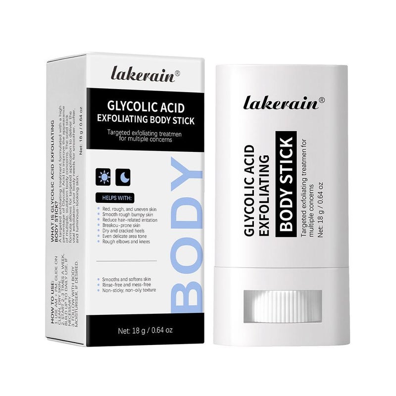Lakerain Glycolic Acid Exfoliating Body Stick, Moisturizing and Hydrating Solid Scrub Body Stick